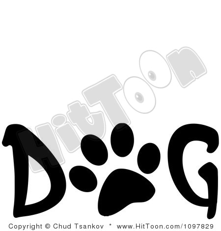 450x470 Free Word Art Clipart Paw Print In The Word Dog