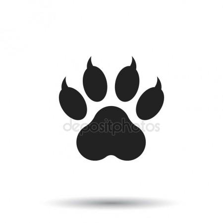 450x450 Paw Print Icon Vector Illustration Isolated On White Background