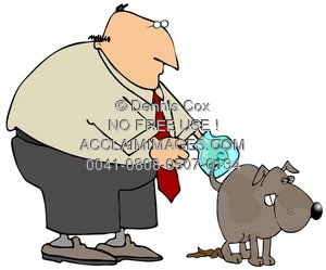 300x249 Illustration Pooper Scooper, Man Picking Up Dog's Poop