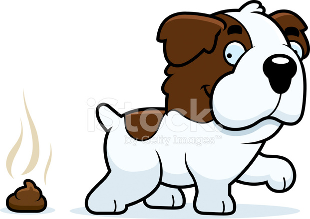 621x440 Cartoon Saint Bernard Poop Stock Vector