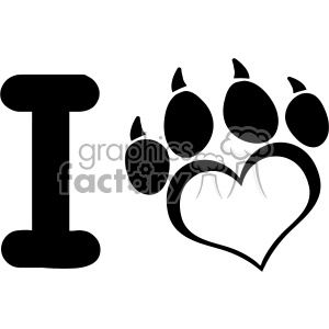 300x300 Royalty Free 10710 Royalty Free Rf Clipart I Love Dog With Black