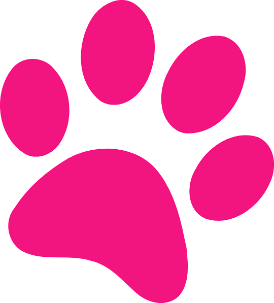 540x597 Paw Print Pink Clip Art