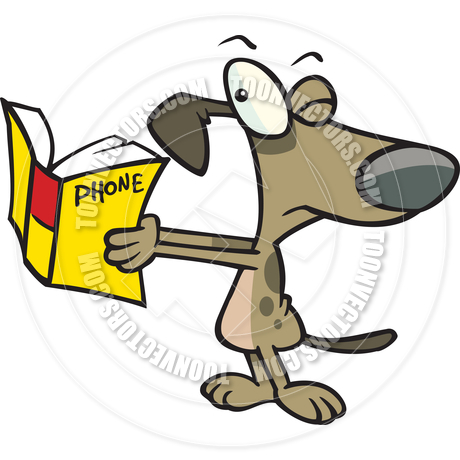 460x460 Cartoon Dog Reading The Phone Book By Ron Leishman Toon Vectors
