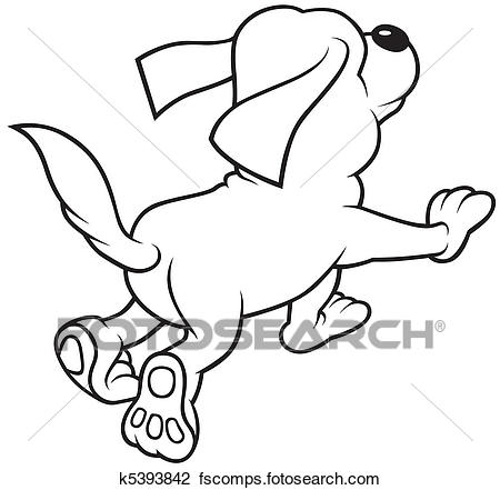 450x441 Clipart Of Running Dog K5393842