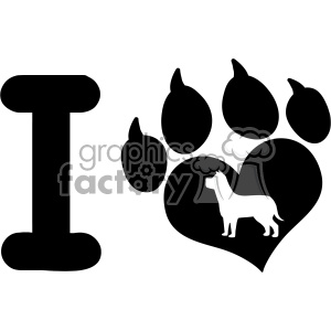 300x300 Royalty Free 10711 Royalty Free Rf Clipart I Love With Black Heart