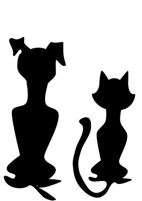 283x400 Cat Dog Silhouette Clipart