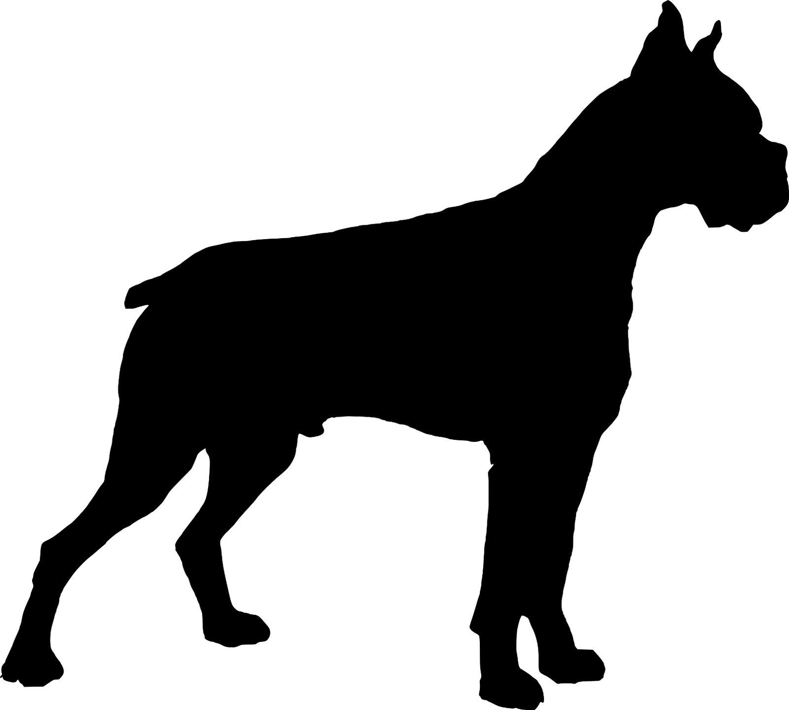 1600x1440 Boxer Dog Silhouette Clip Art