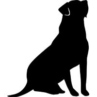 200x200 Black Lab Silhouette Clip Art