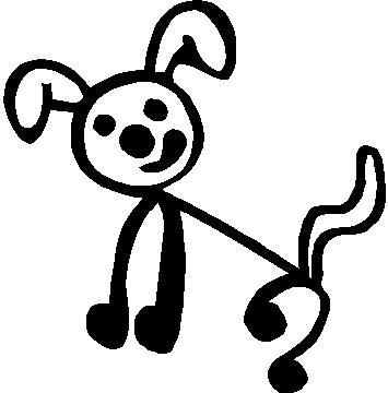 355x360 Dog Stick Figure Decal Sticker 01