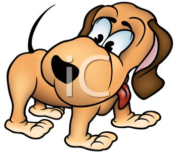 350x303 Picture Of A Cartoon Dog Watching His Tail In A Vector Clip Art