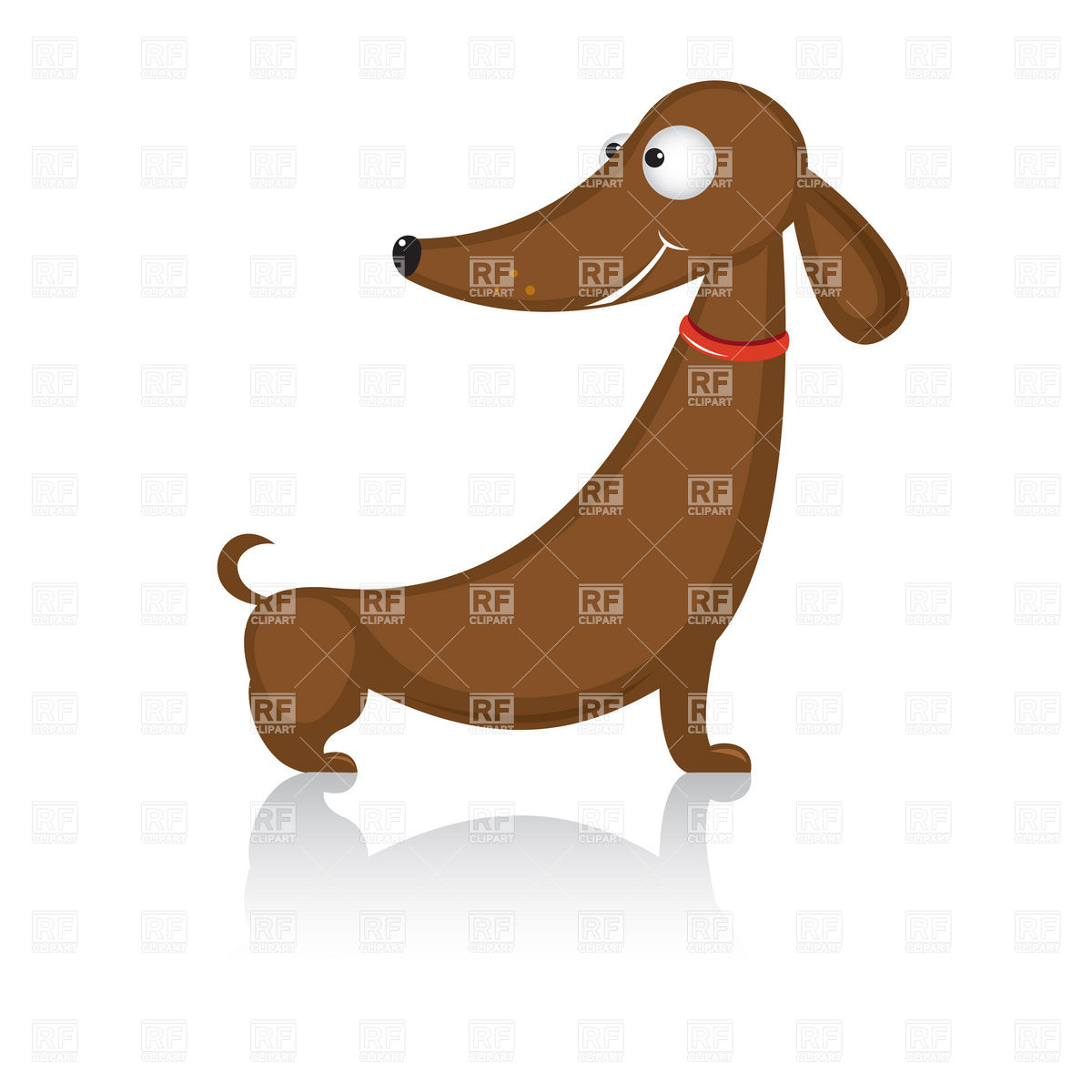 1200x1200 Cartoon Dachshund Dreaming About Toy Bone Royalty Free Vector Clip