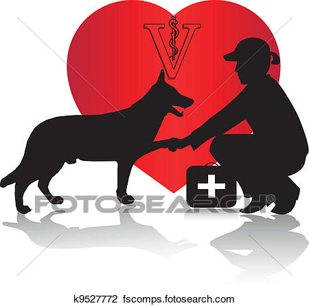 450x445 Clipart Of Veterinarian And Dog.vector K9527772