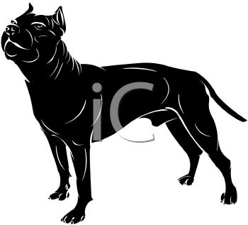 350x317 Picture Of A Black Dog Standing In A Vector Clip Art Illustration