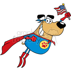 300x300 Royalty Free Super Dog Usa 384227 Vector Clip Art Image