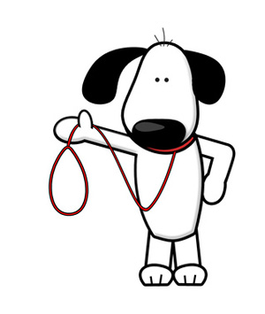 300x355 Clip Art Of Dog Standing Holding Leash