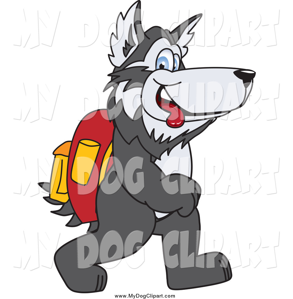 1024x1044 Clip Art Of A Husky Dog Walking To School By Toons4biz