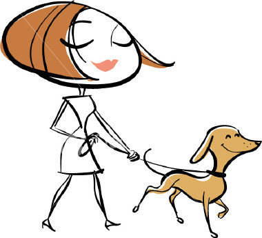 380x345 Walking The Dog Clipart