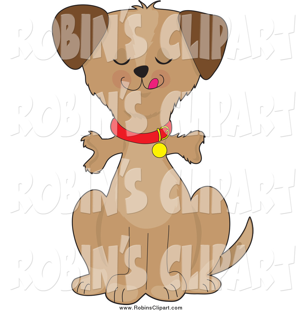 1024x1044 Clip Art Of A Pleased Brown Dog Sitting With A Bone Sticking Out