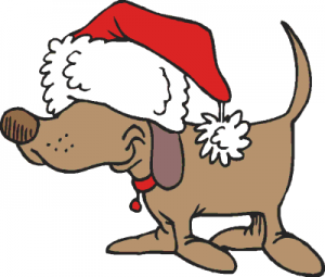 300x255 Dog With Santa Hat Clipart