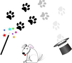 298x261 Magic Dog Paw Prints Clip Art