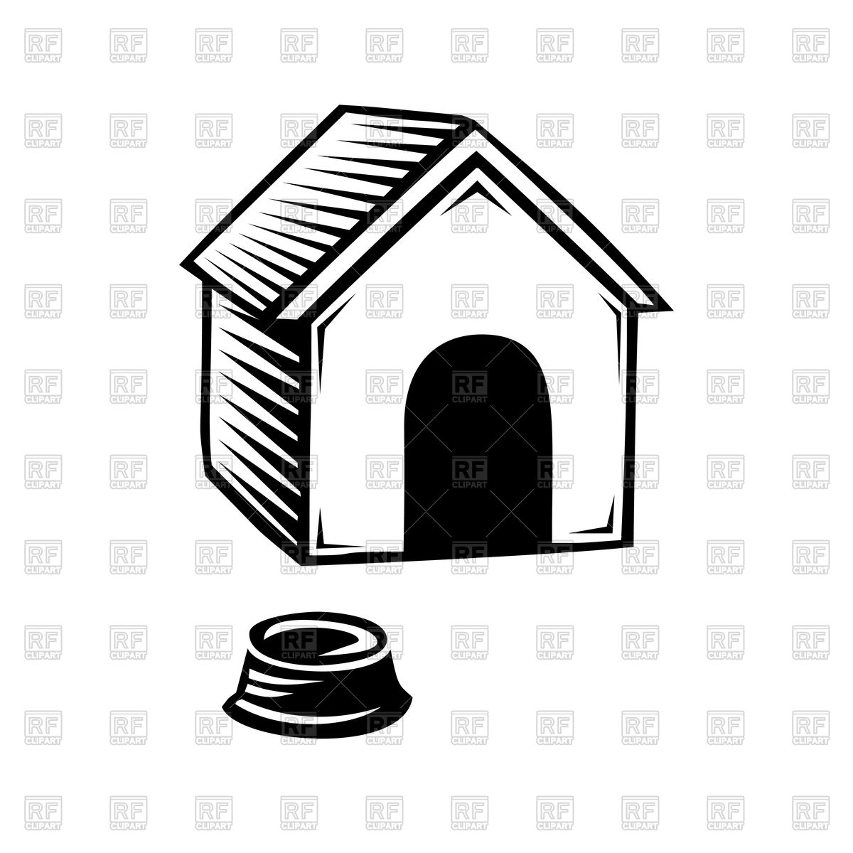 1200x1200 Doghouse And Plate For Eating Icon Vector Clipart Image