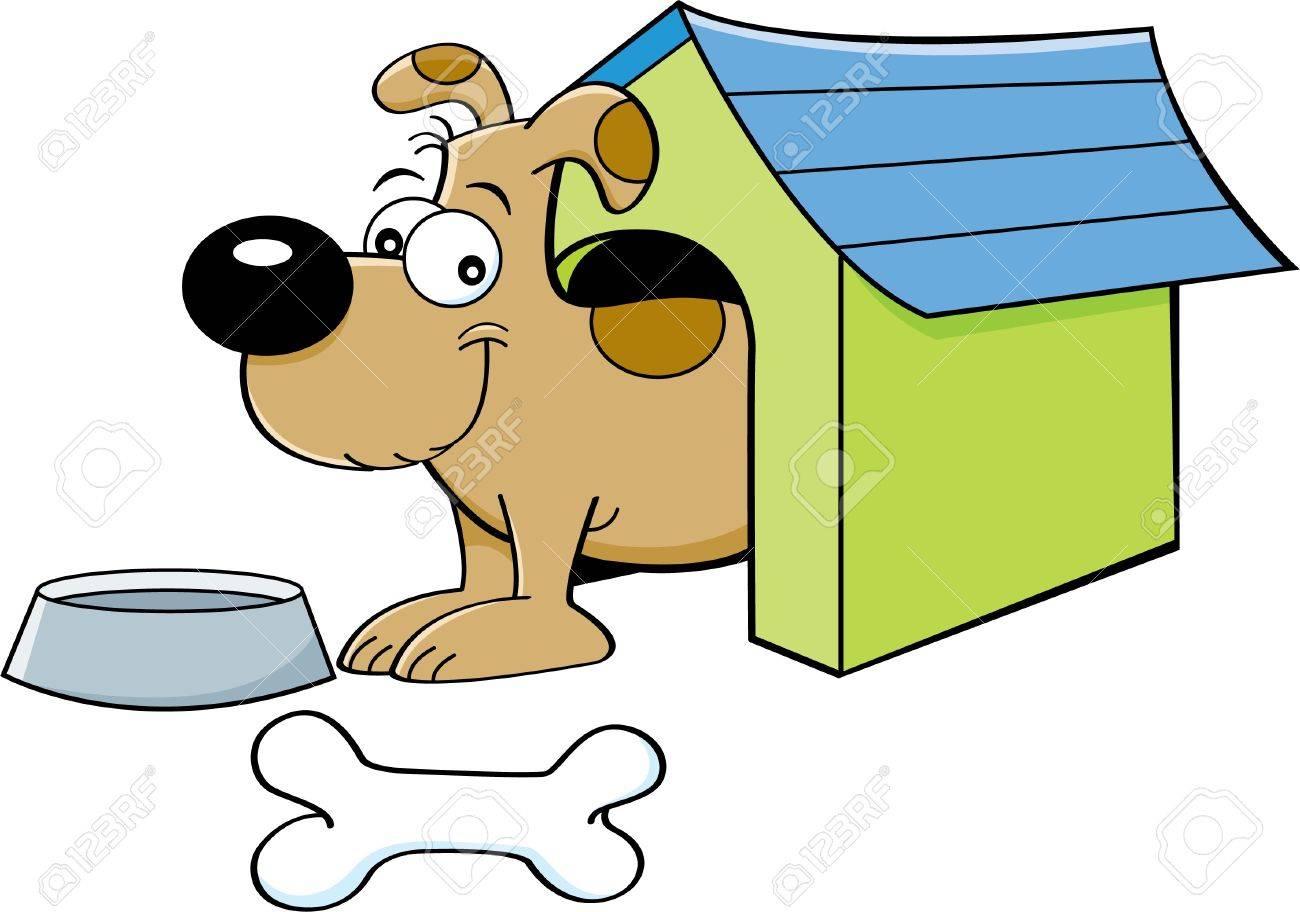 1300x912 Cartoon Illustration Of A Dog In A Doghouse Royalty Free Cliparts