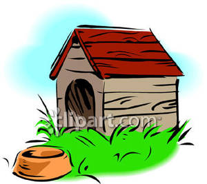 300x267 Doghouse And Dog Bowl