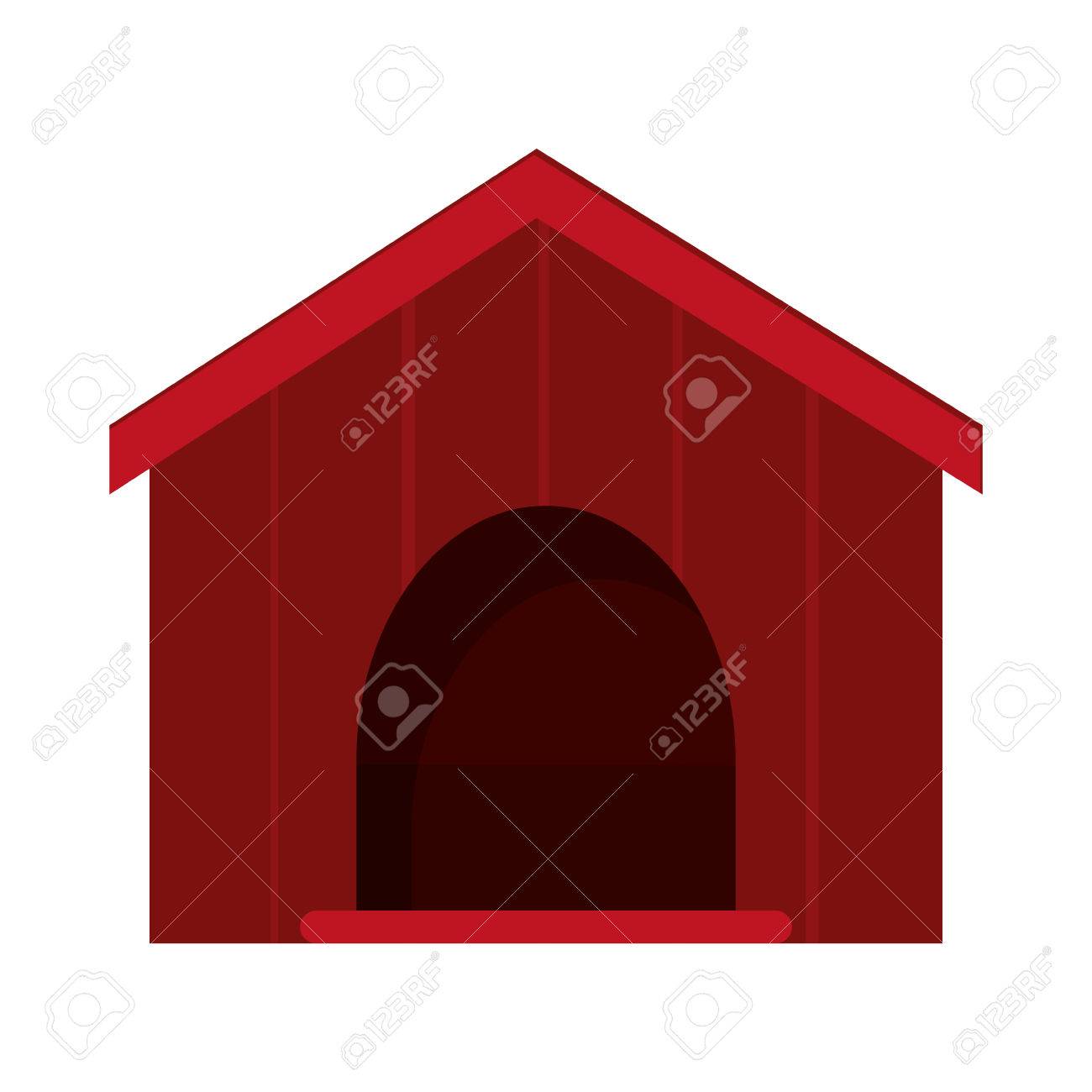 1300x1300 Flat Design Dog House Icon Vector Illustration Royalty Free