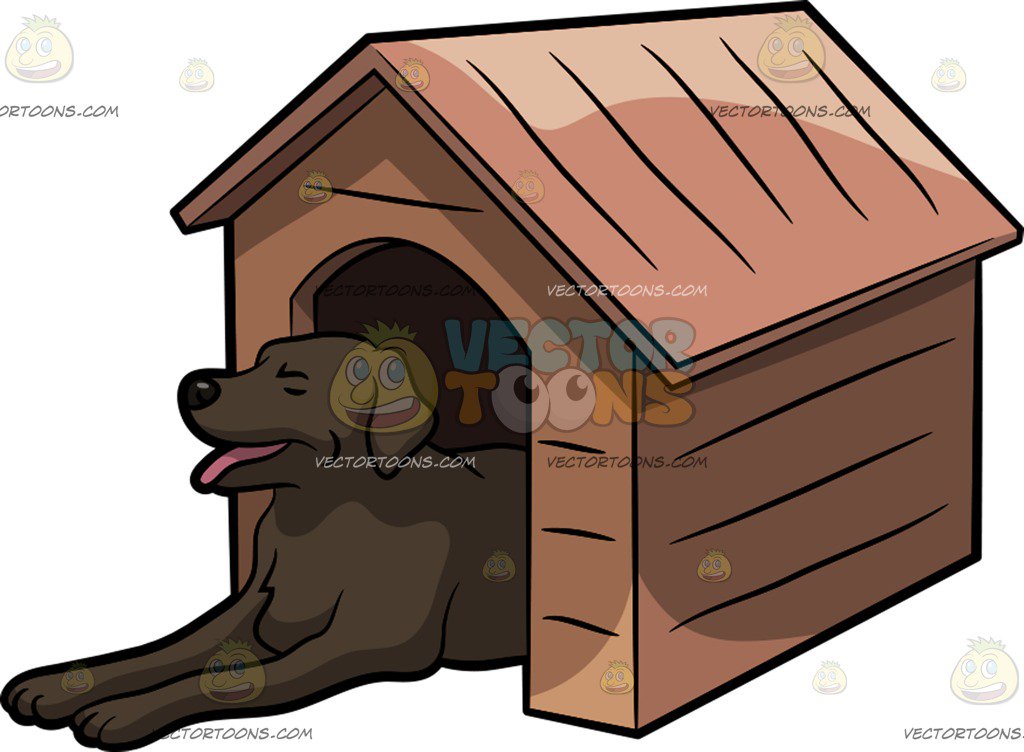1024x752 A Big Dog In A Dog House Cartoon Clipart