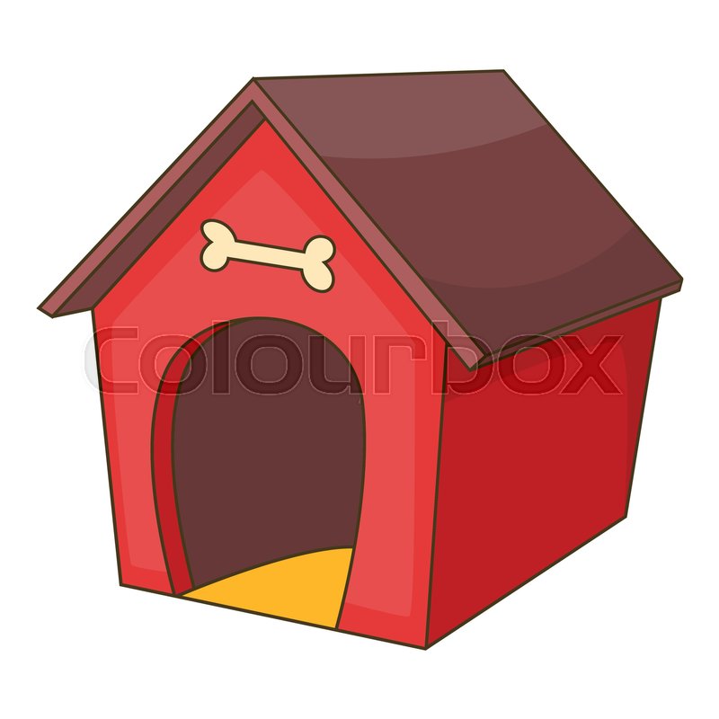 800x800 Red Dog House Icon. Cartoon Illustration Of Dog House Vector Icon
