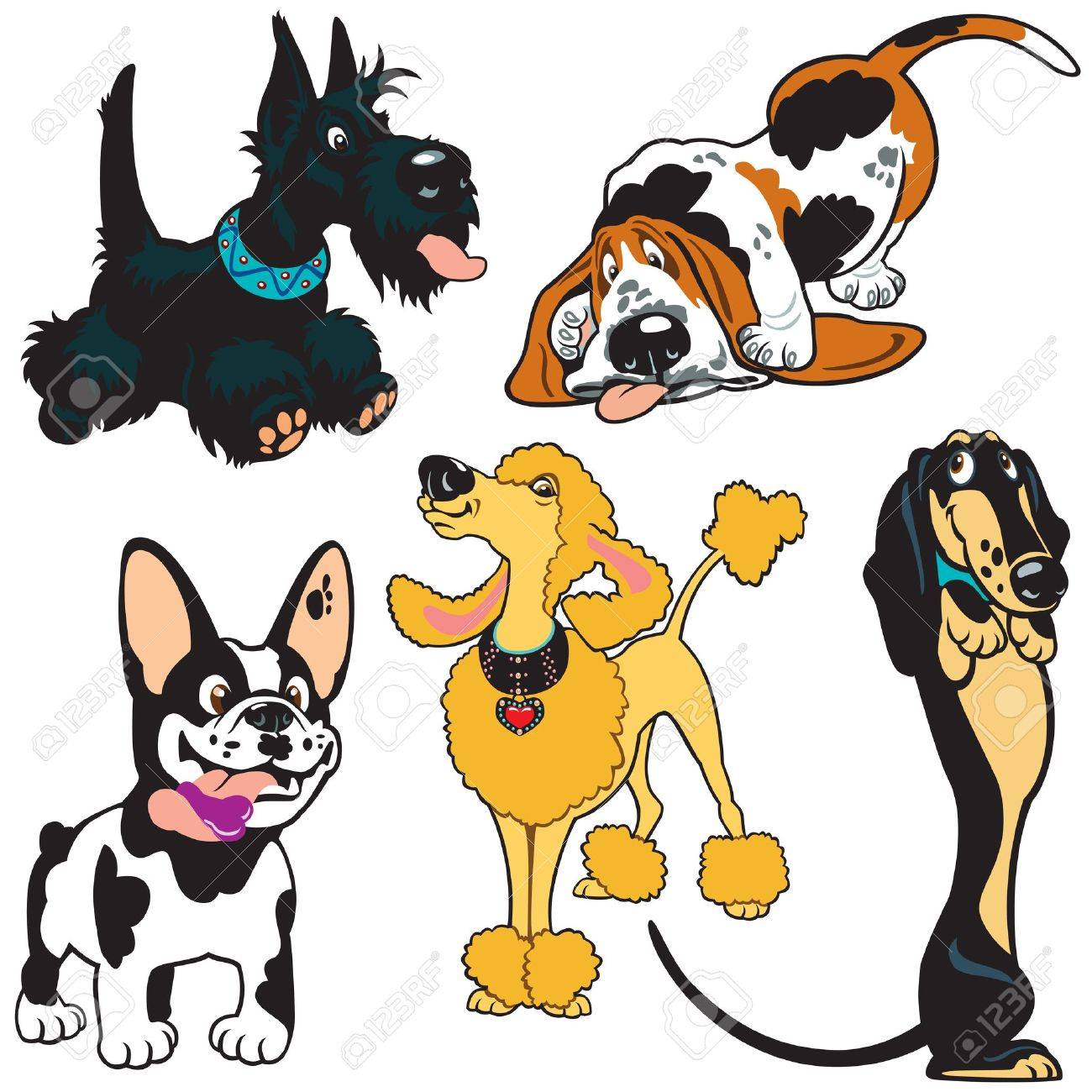 1300x1300 Set With Dogs,cartoon Pictures With Diffrence Breed,vector Images
