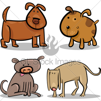 325x325 Cute Cartoon Dogs Or Puppies Set Gl Stock Images