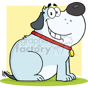 300x300 Royalty Free 5219 Happy Fat Gray Dog Cartoon Mascot Character