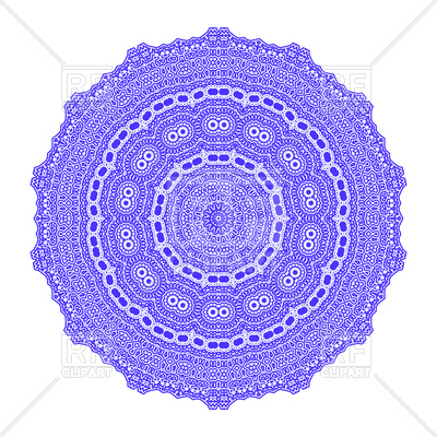 400x400 Circle Lace Ornament, Round Ornamental Geometric Doily Pattern