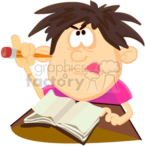 300x300 Royalty Free Boy Doing His Homework 383467 Vector Clip Art Image