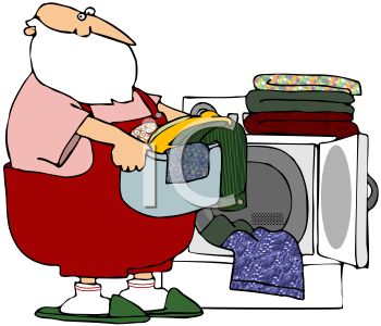 350x300 Santa Doing His Laundry