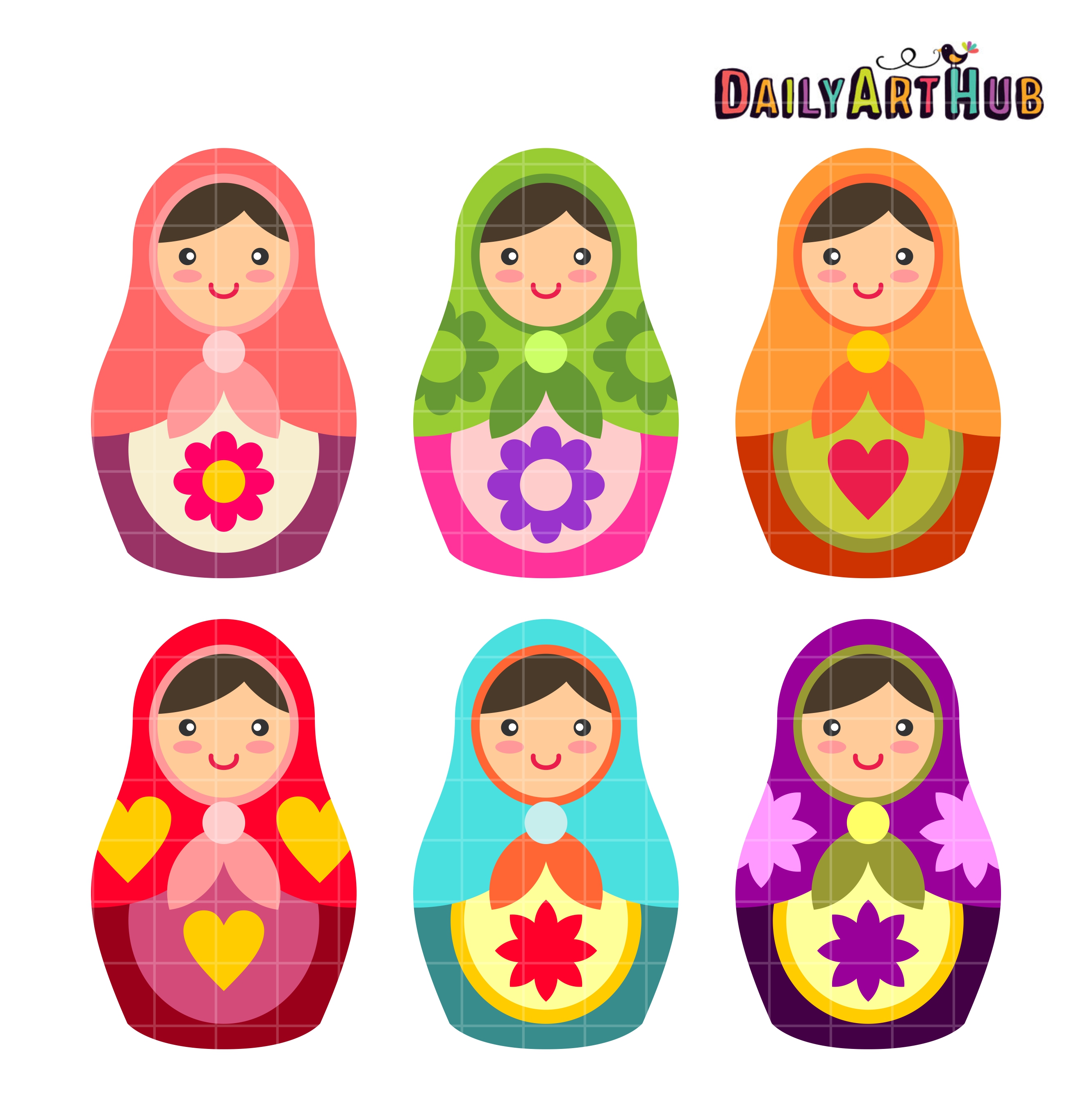 2664x2670 Babushka Dolls Clip Art Set Daily Art Hub