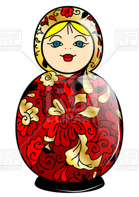 283x400 Russian Doll Isolated On White Background Royalty Free Vector Clip
