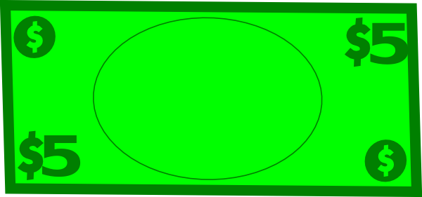 600x281 Buck Clipart Five Dollar