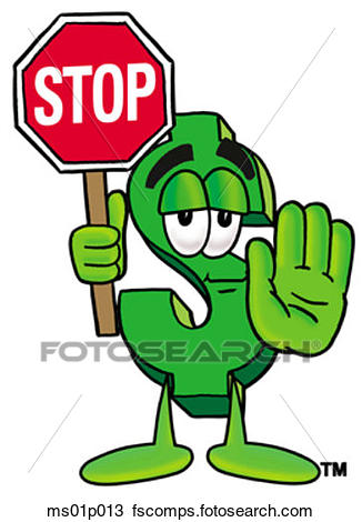 326x470 Clipart Of Dollar Sign With Stop Sign Ms01p013