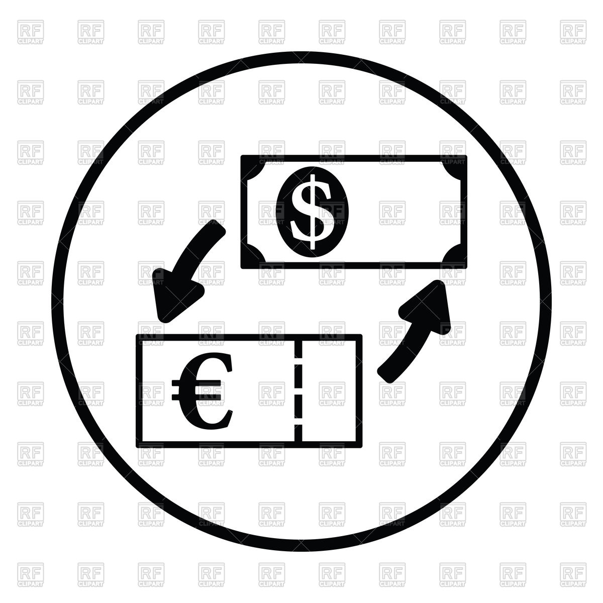 1200x1200 Thin Circle Design Of Currency Dollar And Euro Exchange Icon