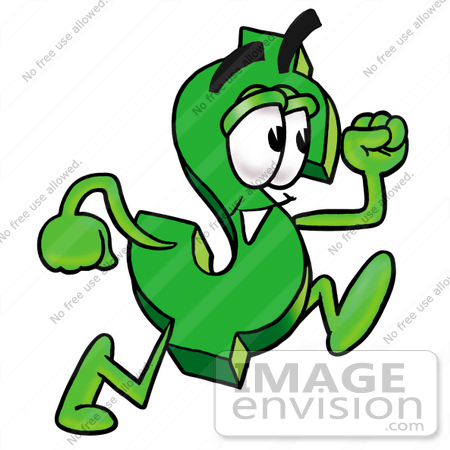 450x450 Clip Art Graphic Of A Green Usd Dollar Sign Cartoon Character