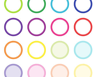 340x270 Round Frame Clip Art Etsy