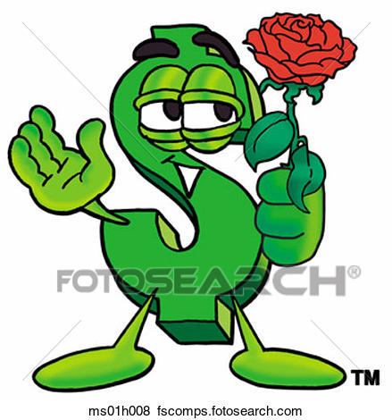 439x470 Clip Art Of Dollar Sign With Rose Ms01h008