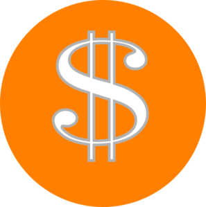 297x299 Orange Dollar Sign Clip Art