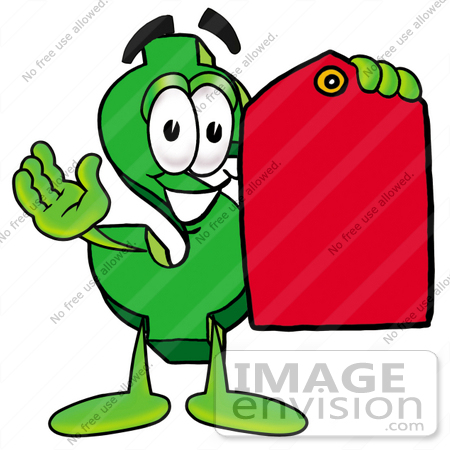 450x450 Clip Art Graphic Of A Green Usd Dollar Sign Cartoon Character