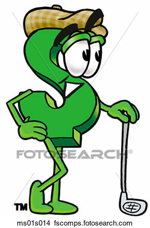 311x470 Clipart Of Dollar Sign With Golf Club Ms01s014