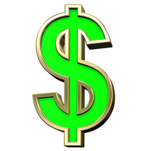 300x300 Dollar Sign From Black With Gold Shiny Frame Alphabet Set Royalty