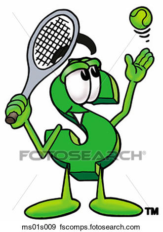 330x470 Clip Art Of Dollar Sign Playing Tennis Ms01s009