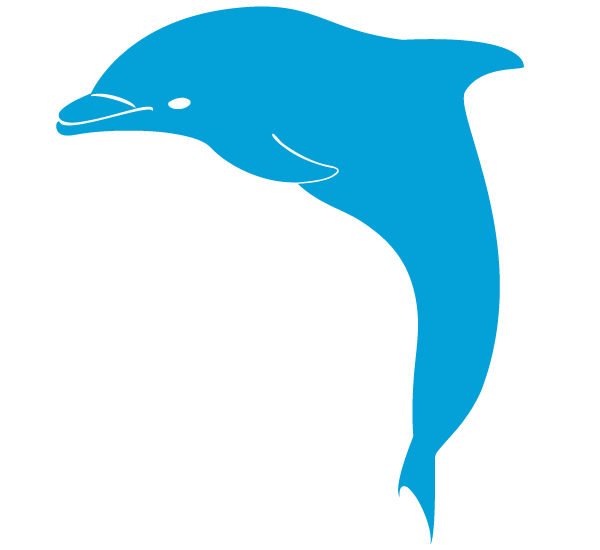 600x550 Free Simple Blue Dolphin Clip Art